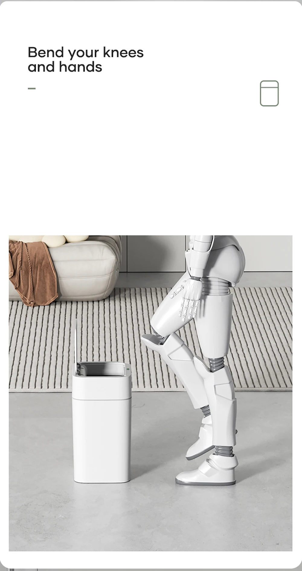 Smart Sensor Trash Can – Dual Induction Wave & Knee Open Bin (12L / 16L)