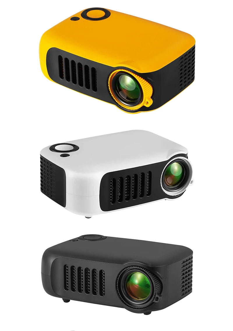 A2000 Compact Mini Projector – 1000 Lumens LED, HDMI Input, Home Entertainment