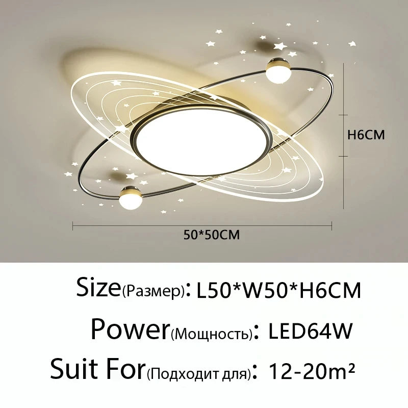 AuroraRealm Modern Ceiling Light with Remote | Gold LED Ceiling Lamp, 90–260V