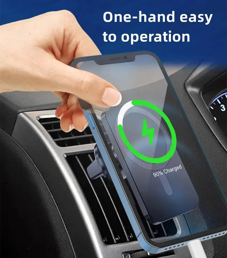 30W Magnetic Wireless Car Charger – Air Vent Phone Holder for iPhone