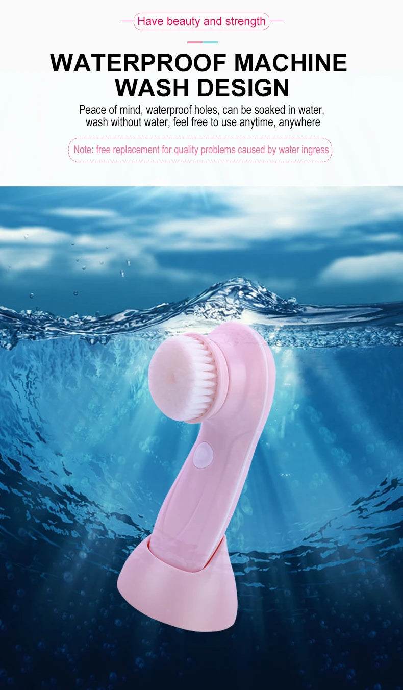 All-in-One Facial Cleansing Brush – Waterproof Exfoliating Face Cleaner