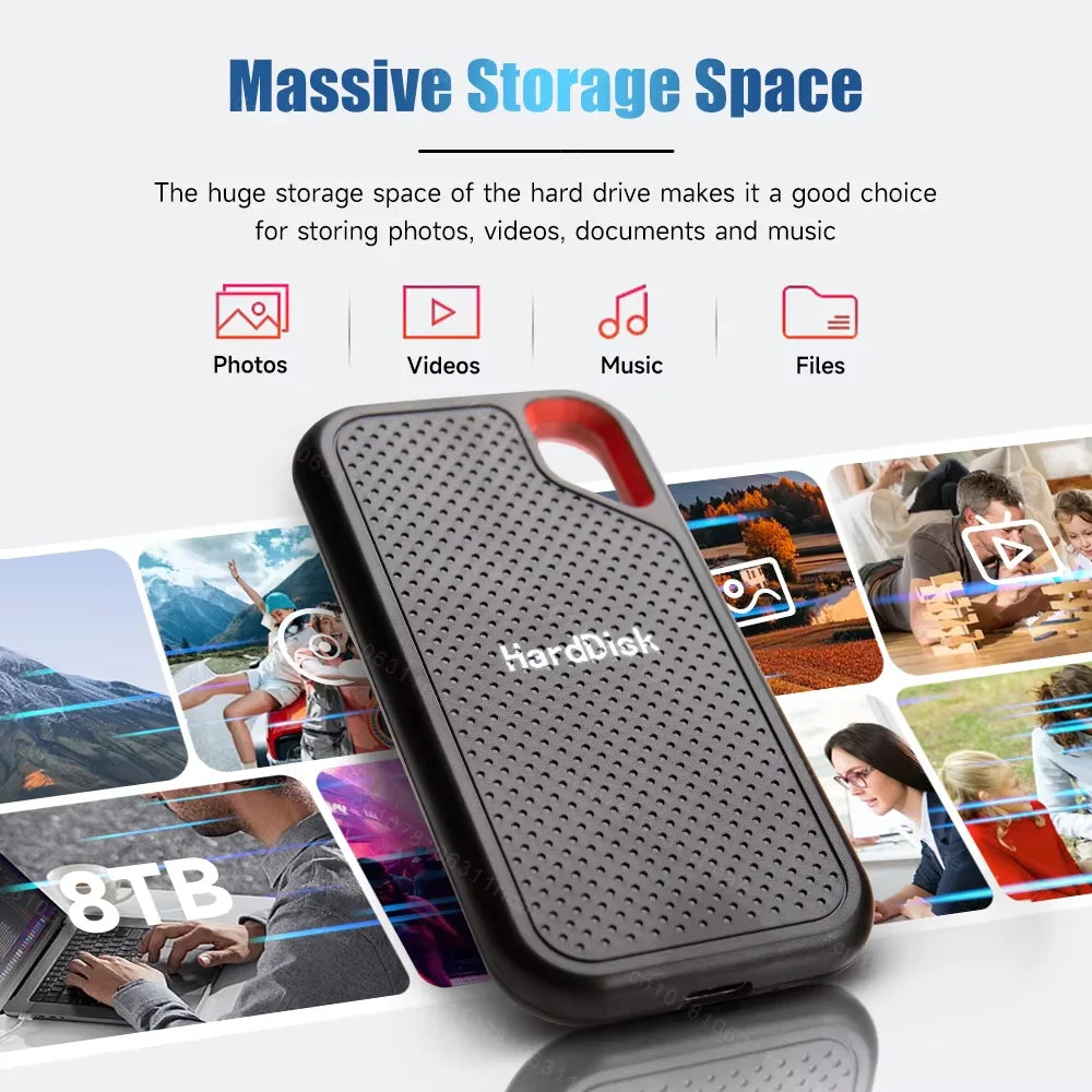 USB 3.2 Portable SSD External Drive – Fast Storage for Laptop, Desktop & Gaming Consoles
