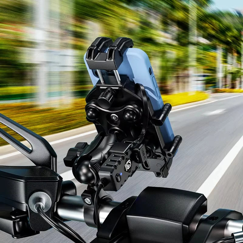 VBNM Motorcycle Phone Holder with Wireless Charging – 15W Qi + 30W USB-C PD