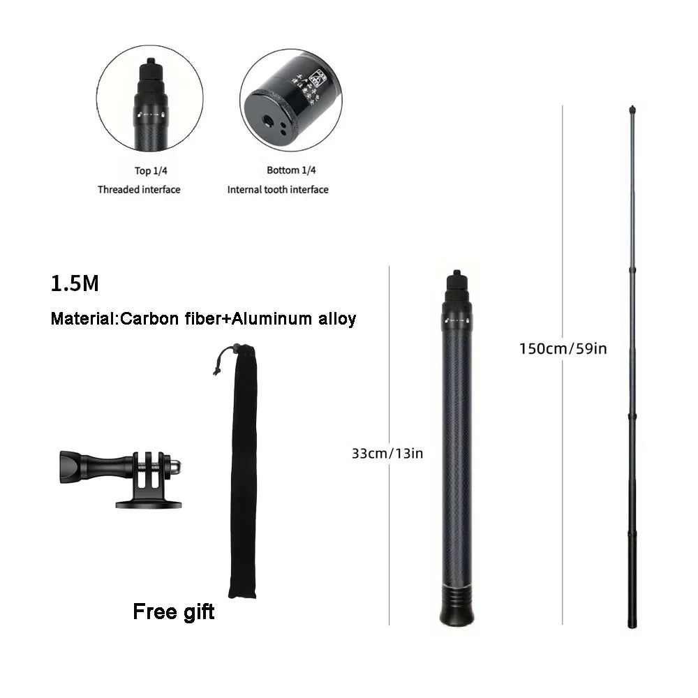 Professional Invisible Selfie Stick Tripod for Insta360 X5/X4/X3 & Action Cameras