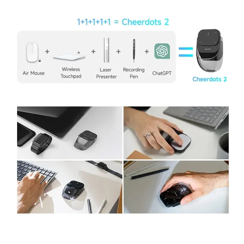Aqara Cheerdots 2 Bluetooth Air Mouse – Silver Wireless Presentation Remote (AI Recording Option)