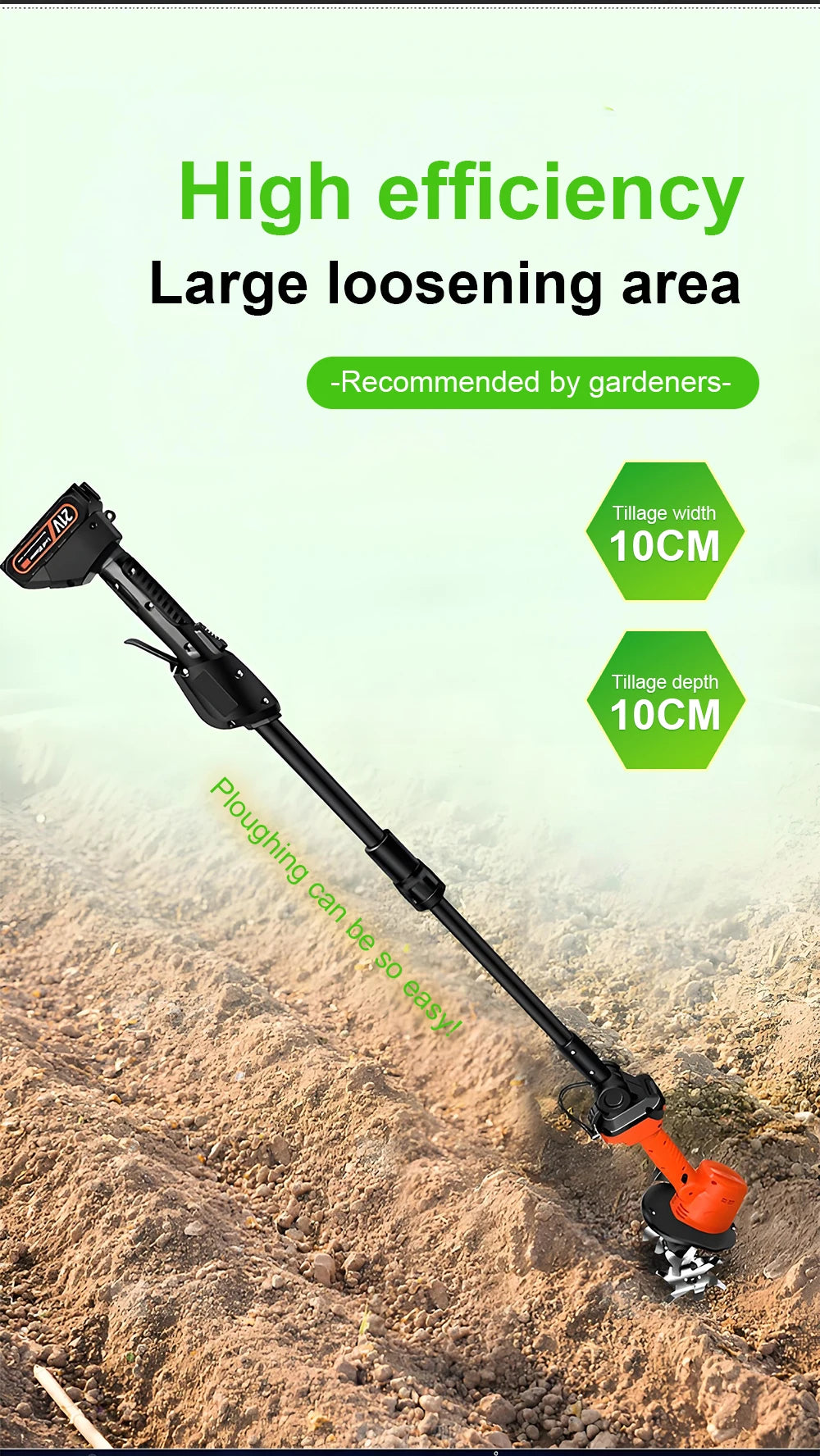Electric Garden Tool Cordless Cultivator 21V or 24V Battery Random Supply Garden Equipment