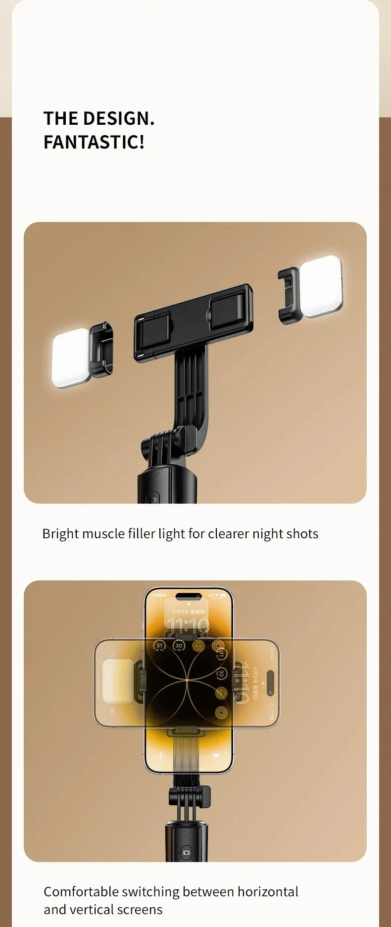 Ultra-Long 1.7m Bluetooth Selfie Stick Tripod – Stainless Steel