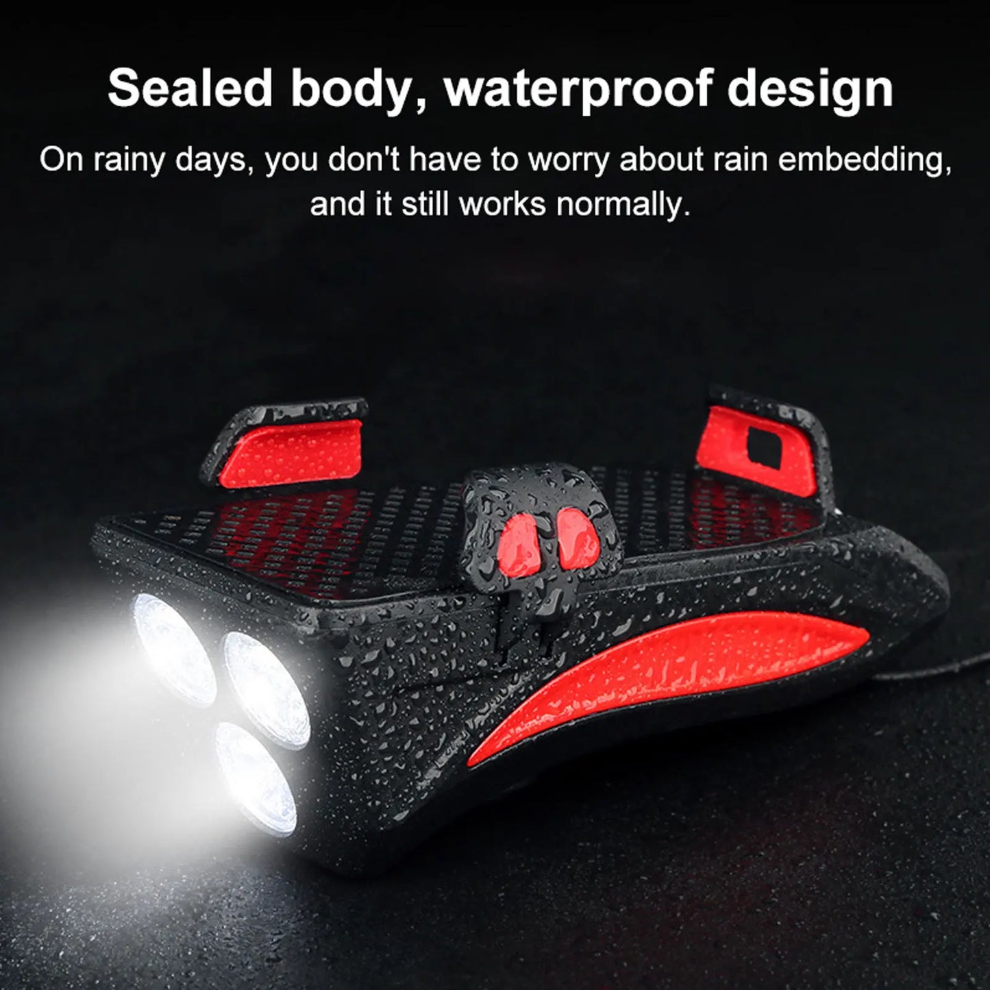 4-in-1 Bicycle Phone Holder with Headlight, Horn & 4000mAh Power Bank
