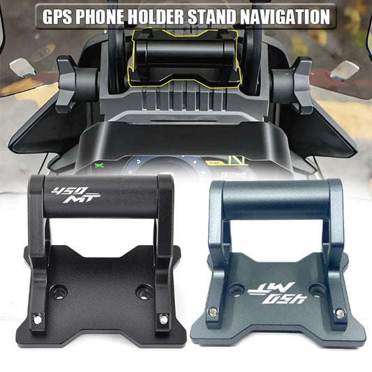 Motorcycle GPS Phone Holder Extension Bracket MT450 – CNC Aluminum Navigation Mount