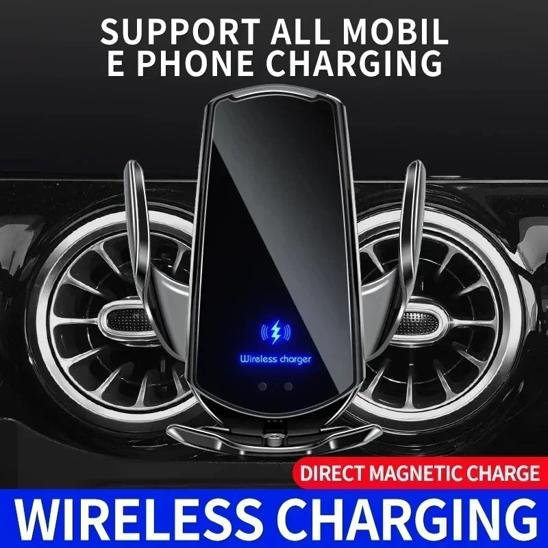 VIKEFON Qi 100W Wireless Car Fast Charger with Cooling Fan & One-Hand Operation