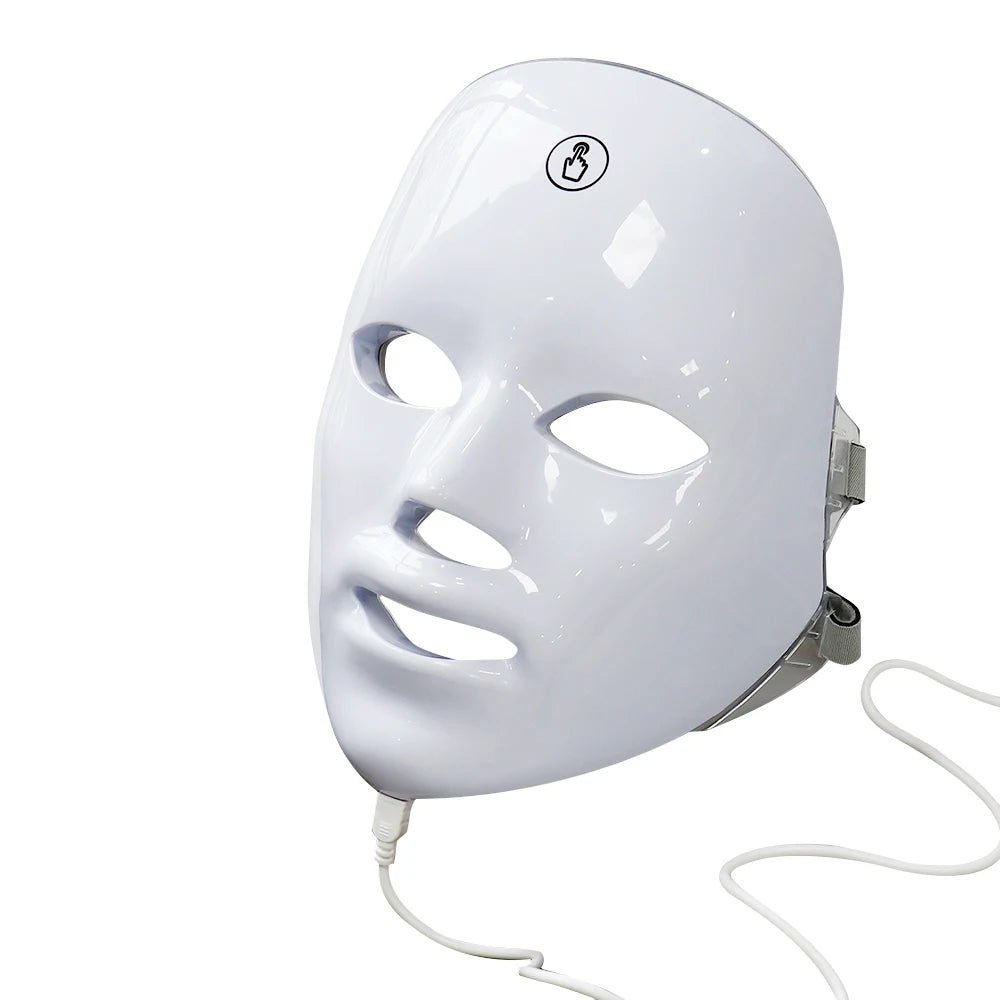 Portable LED Facial Mask with 7 Light Modes – USB Powered Skin Rejuvenation Device
