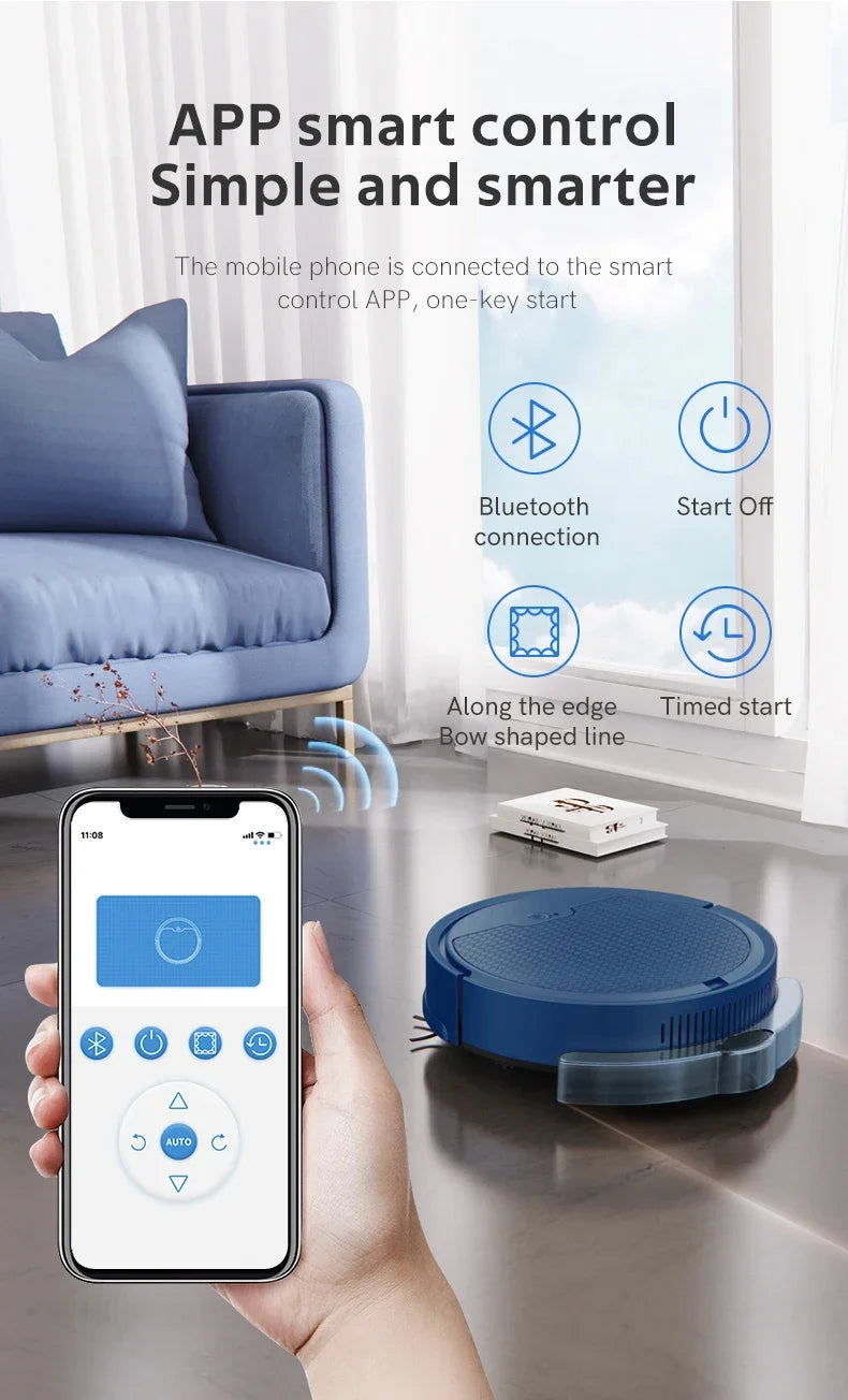 OBOW AI Smart Robot Vacuum & Mop – 2000Pa Suction, App Control, 80-Min Runtime
