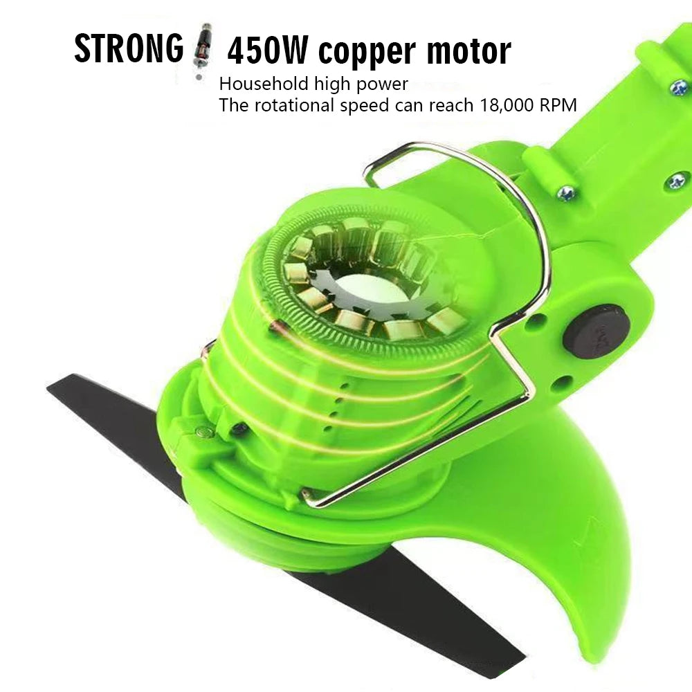 NEWBEAT Cordless Grass Trimmer Brushless Electric Lawn Cutter Adjustable Telescopic Handle