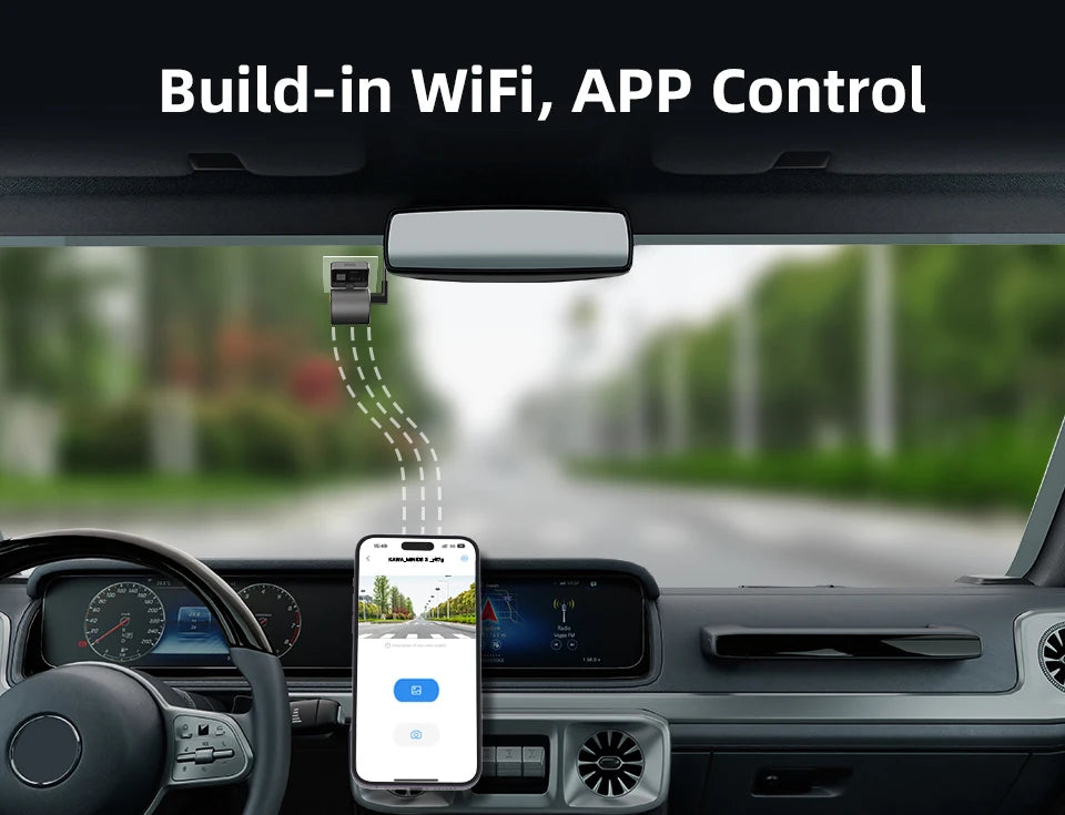KAWA MINI 3 2K Dash Cam – Hidden WiFi Car DVR with Voice Control & 24H Parking Mode