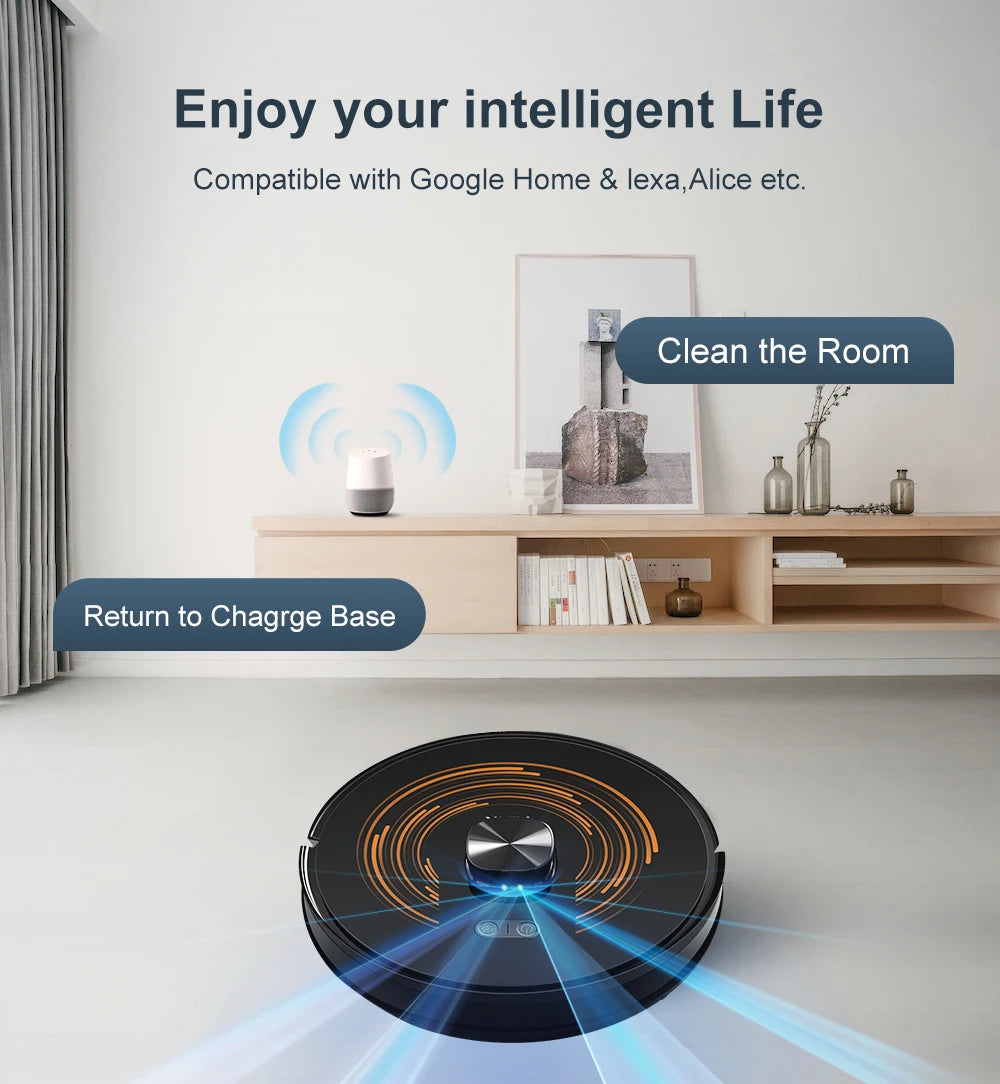 ABIR K30 Robot Vacuum Cleaner – 6500Pa LiDAR Smart Mapping, Self-Empty Station & Mop