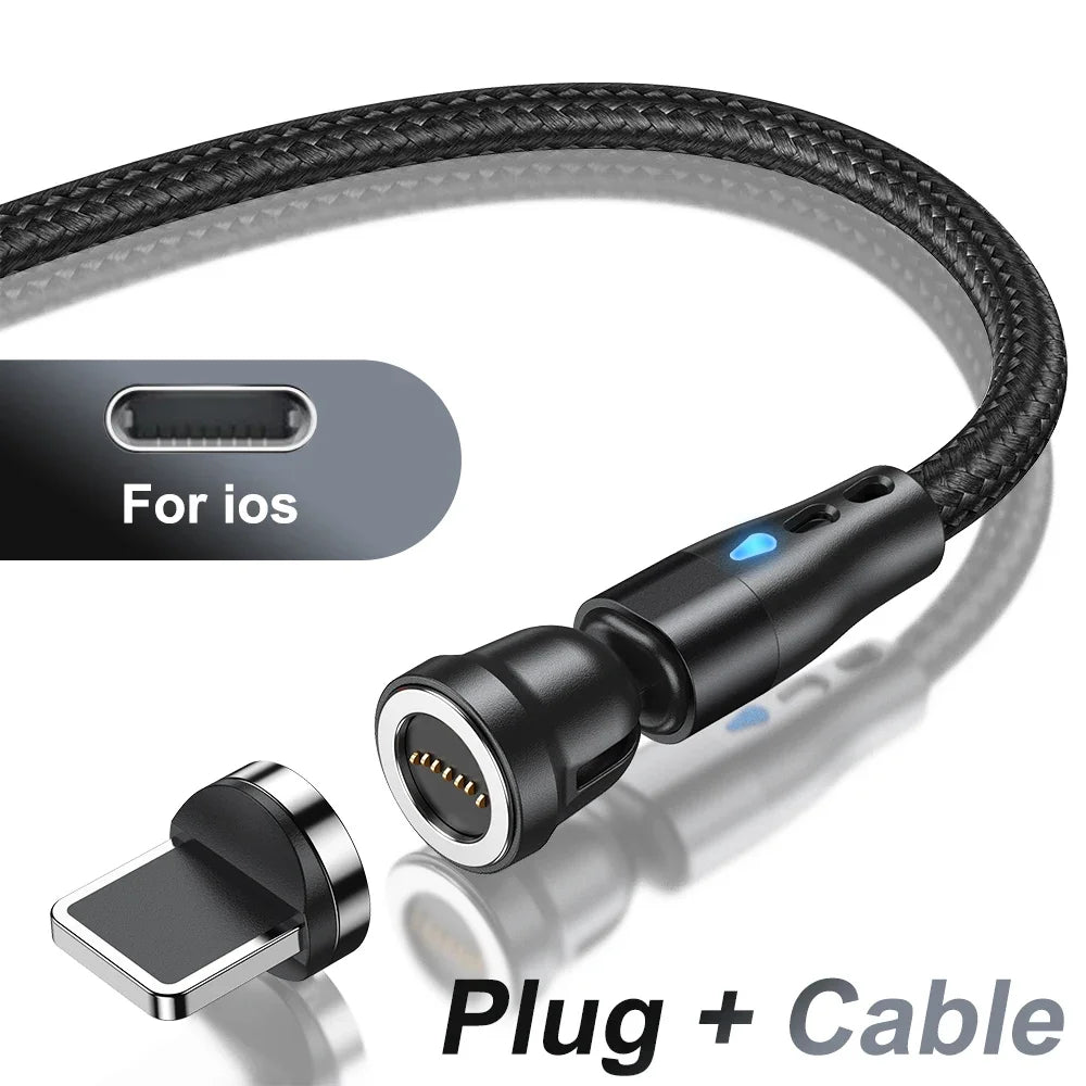 540° Magnetic USB-C Cable 5A – Rotating Fast Charge Cable (Charging Only)