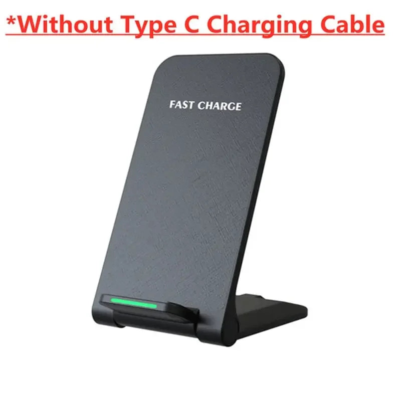 VIKEFON Fast Wireless Charger Stand 30W with Dual-Coil & Foldable Design