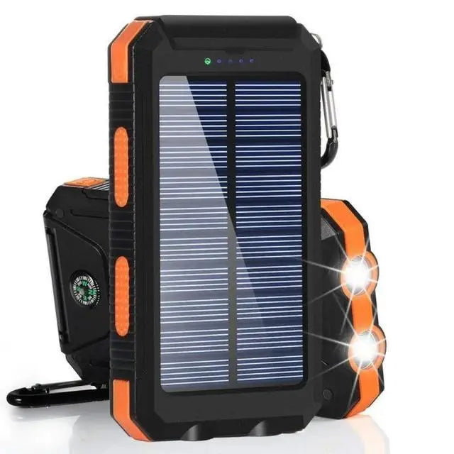 Solar Power Bank with LED Torch & Compass – Outdoor Emergency Charger (20W)