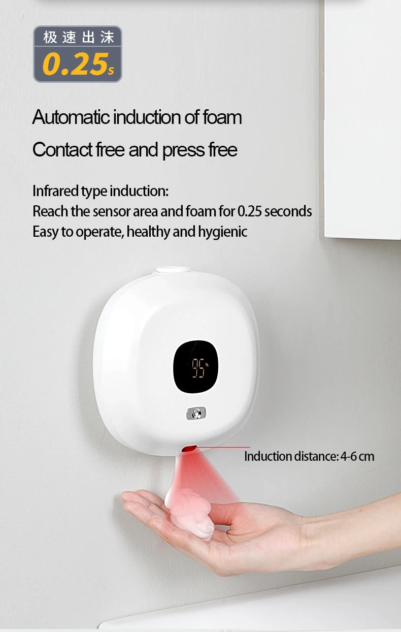 BALASHOV Automatic Foam Soap Dispenser – Touchless Wall-Mounted USB Rechargeable (S1)