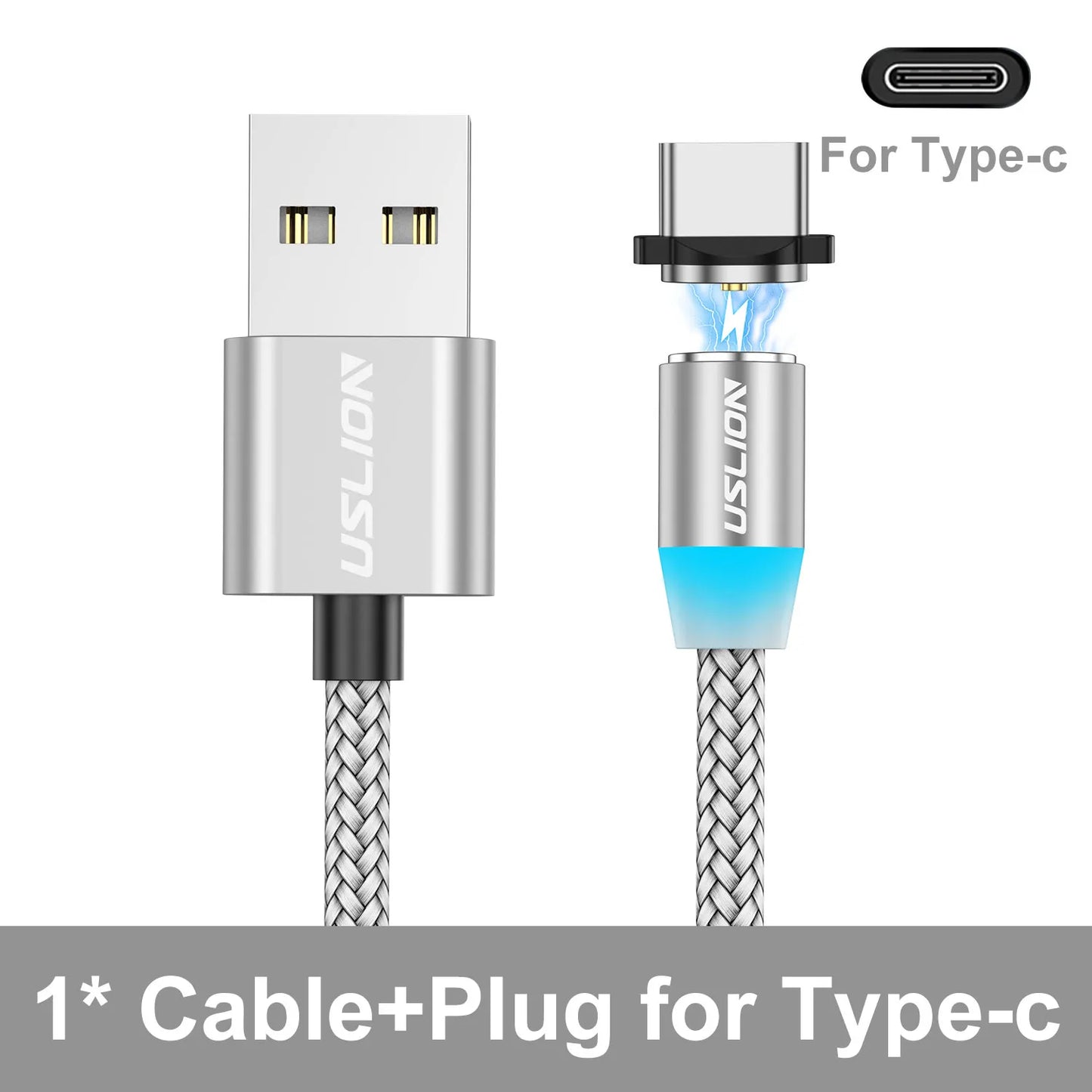 Magnetic Charging Cable 360 Degree – USB-A to Type-C / Lightning / Micro USB (2.4A)