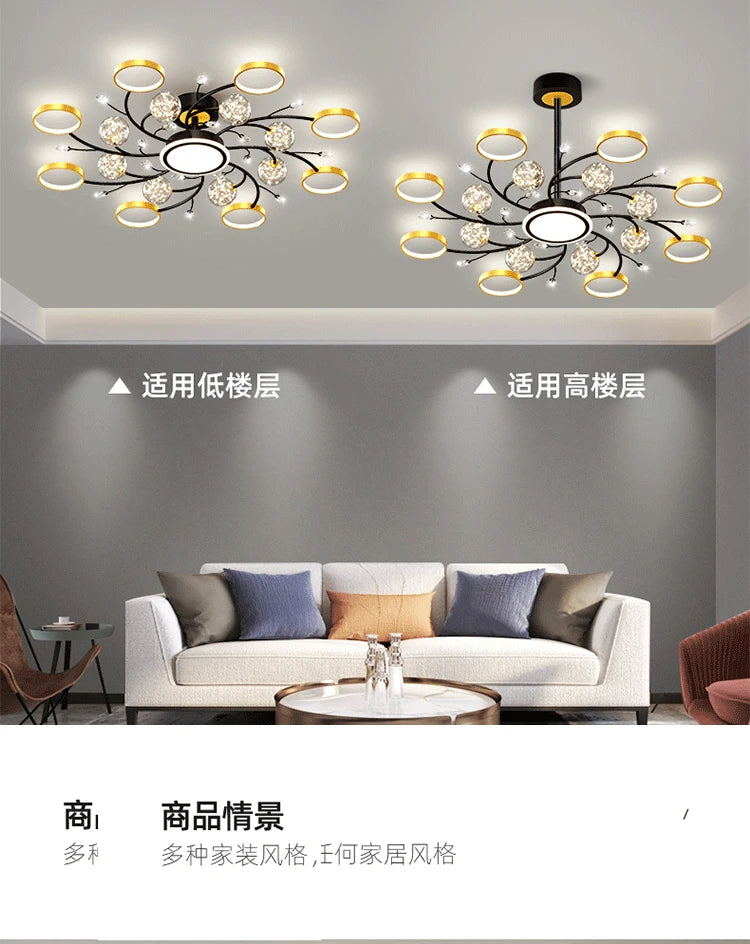 Artpad Modern Star Moon Ceiling Light Fixture | Romantic LED Chandelier for Bedroom & Living Room