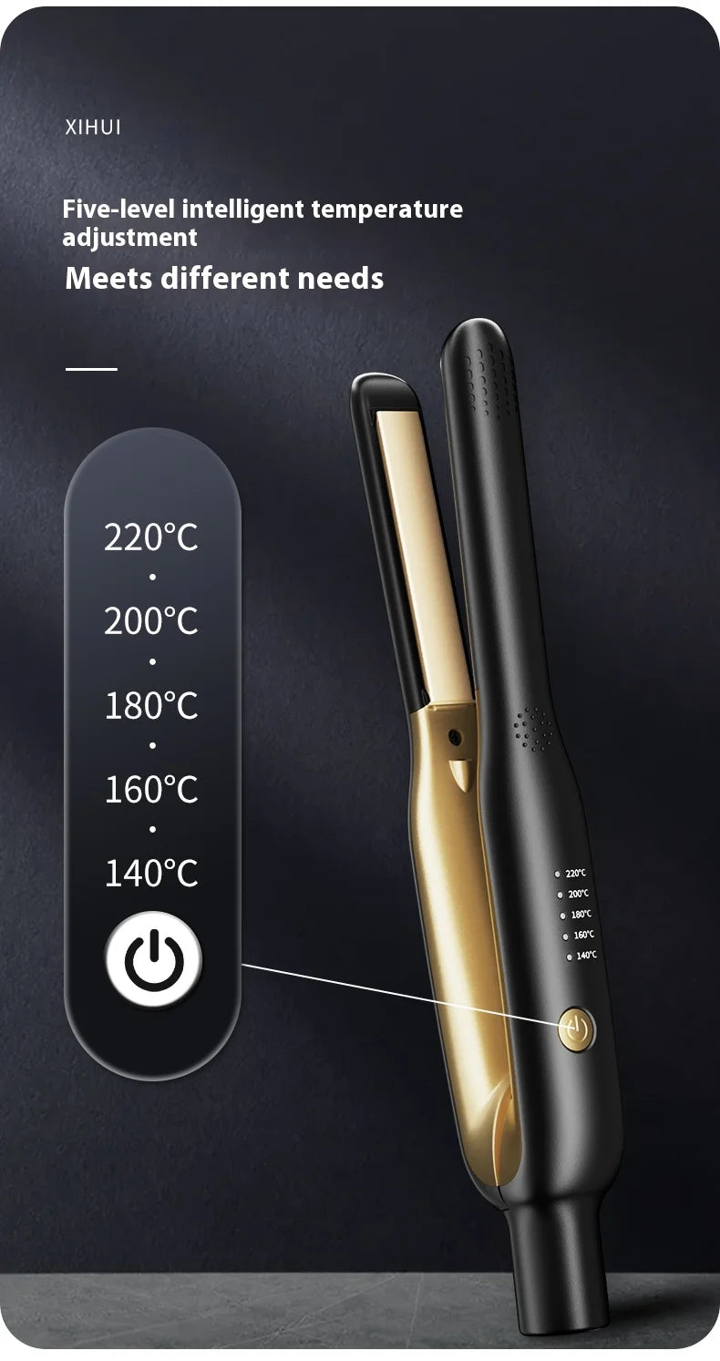 Portable Mini Hair Straightener & Curler – Lightweight Flat Iron with Auto Shut-Off