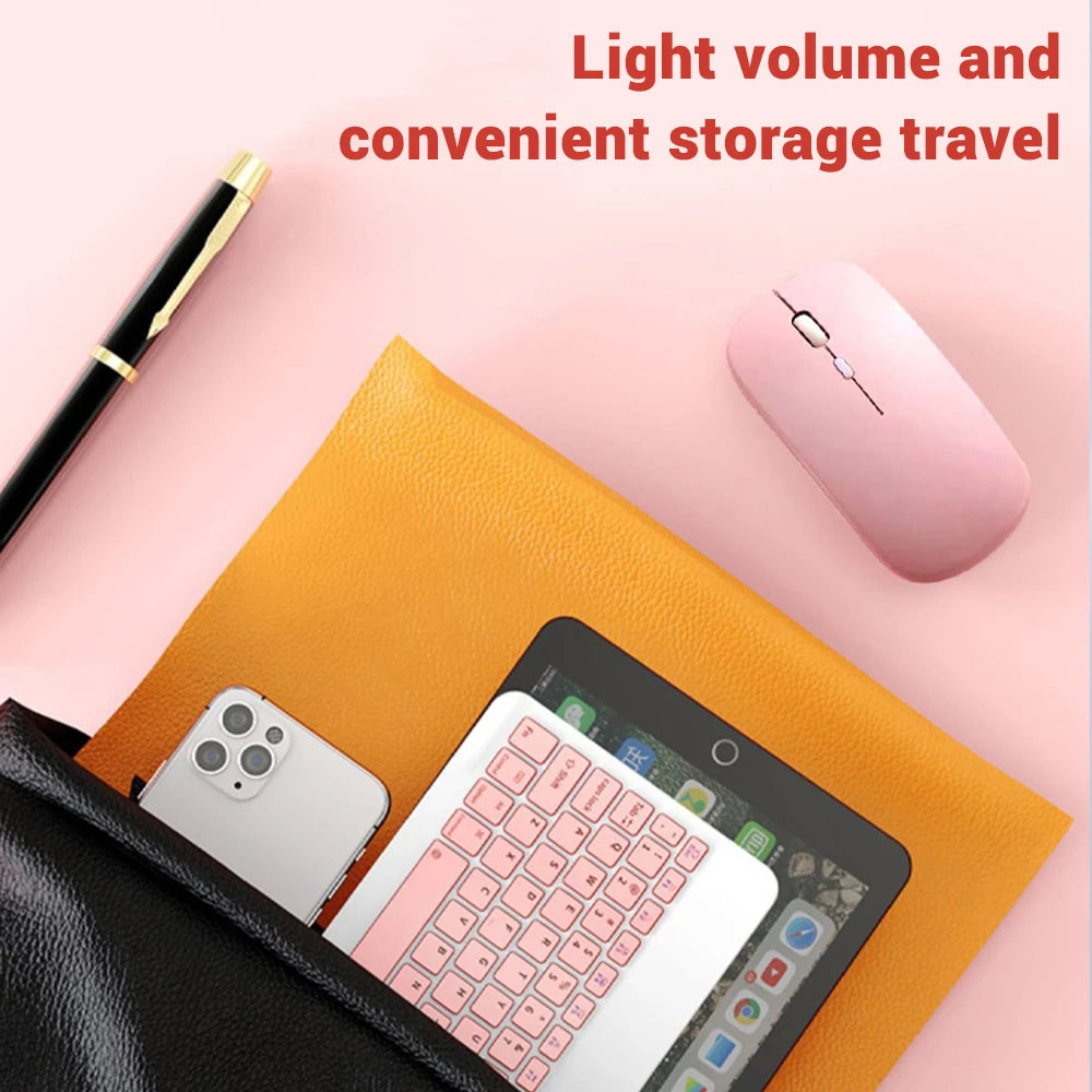 Bluetooth Keyboard with Wireless Mouse – Rechargeable, Home Office Ready