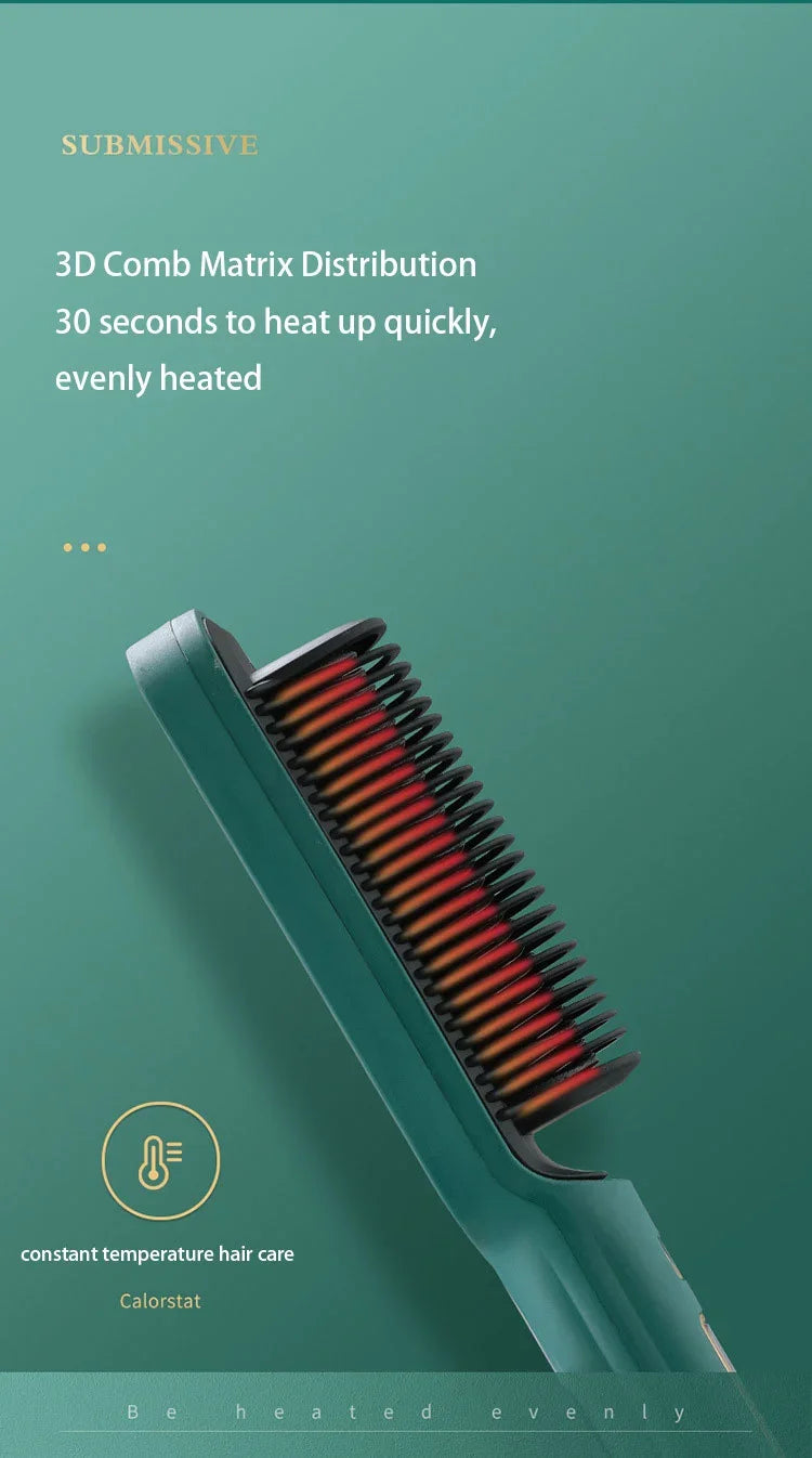 Thermostatic Hair Straightener Comb – 3-Minute Fast Styling Ionic Hot Brush