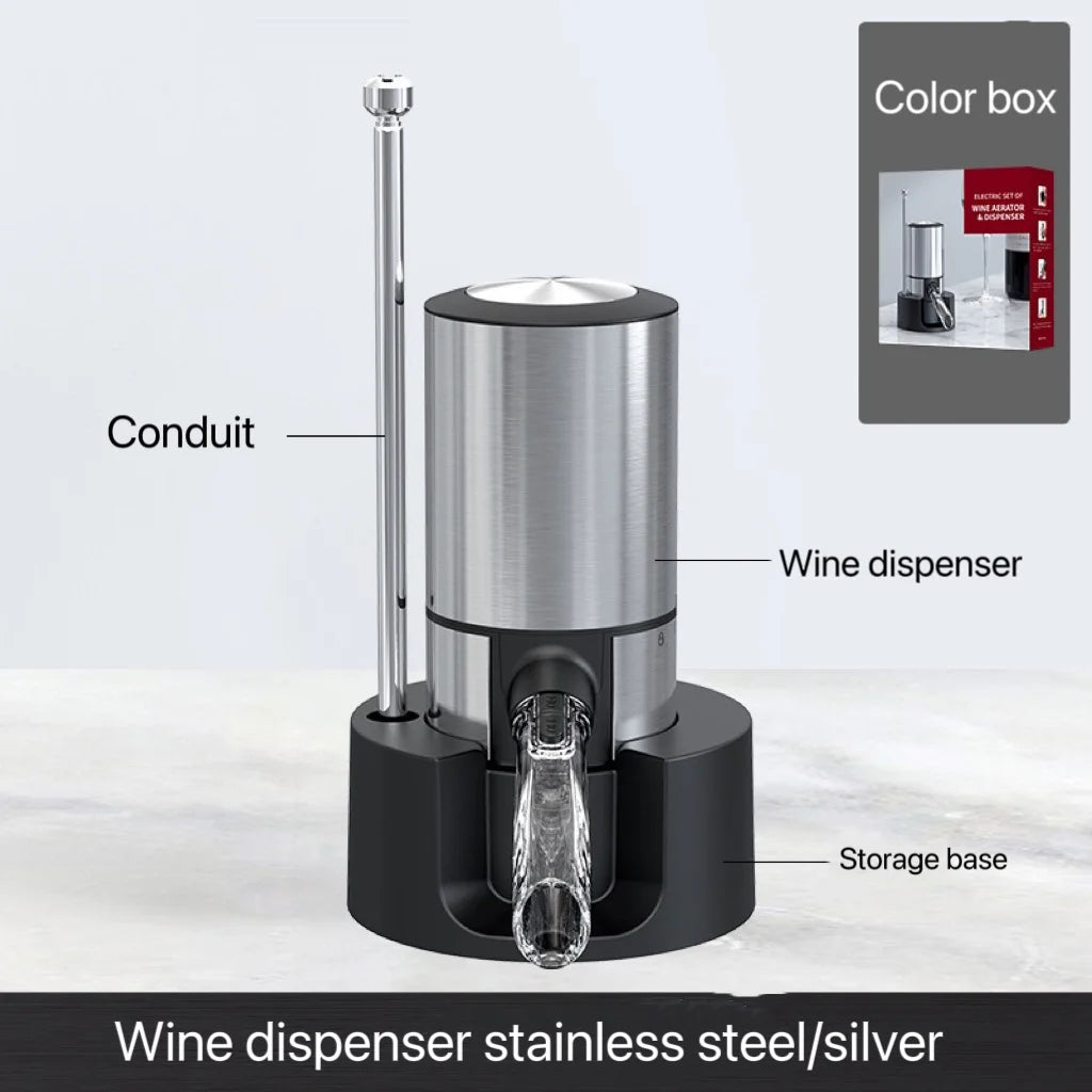 Electric Wine Decanter & Aerator – Automatic Sobering Dispenser with USB Rechargeable Option