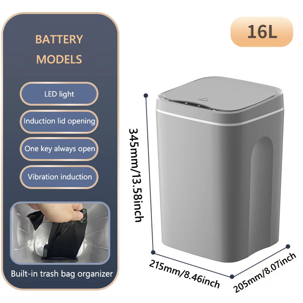 12L/14L/16L/20L/24L Touchless Smart Trash Can – Waterproof Sensor Waste Bin for Home Recycling
