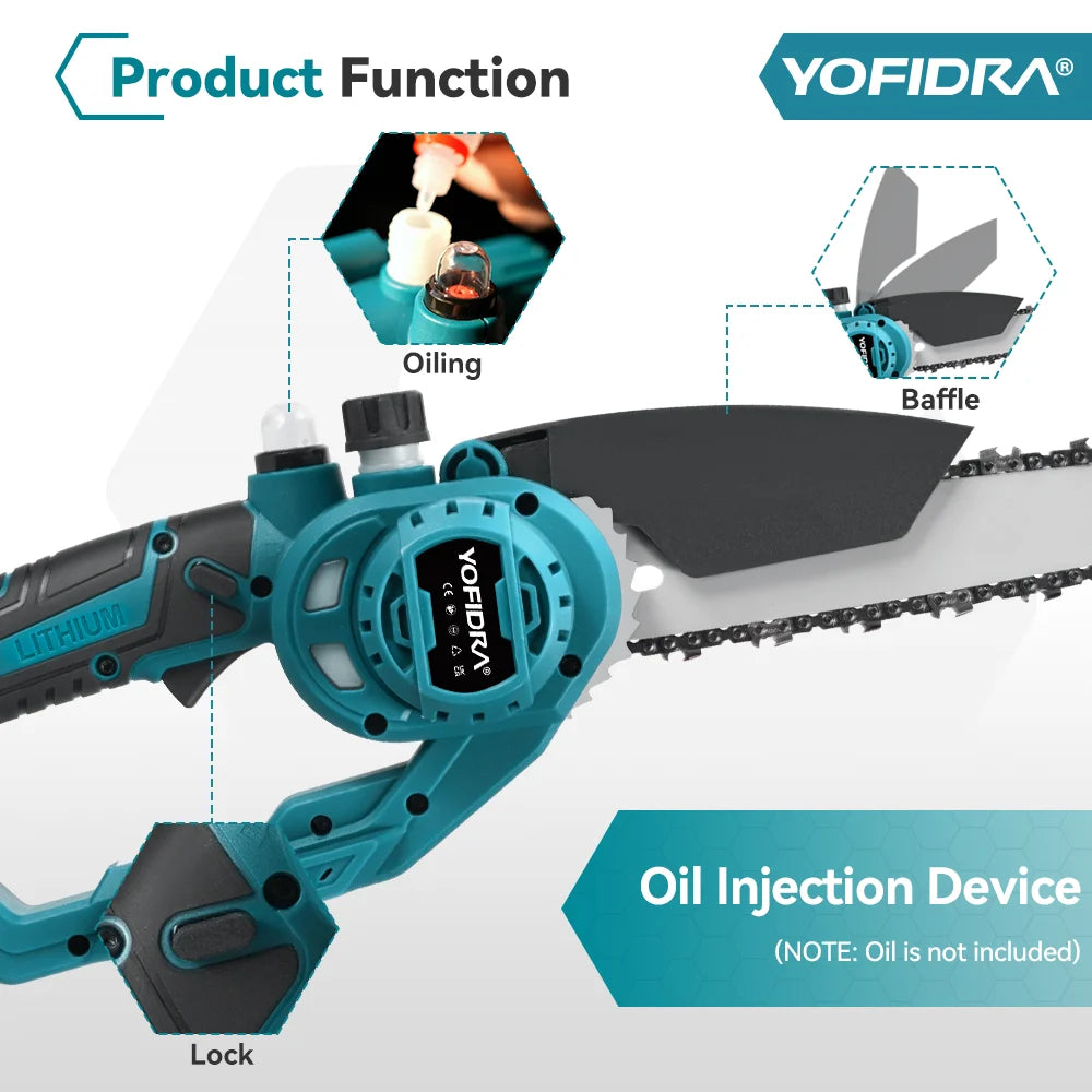 Yofidra Cordless Telescopic Chainsaw 8 Inch – 52,000RPM Brushless Tree Pruner Saw
