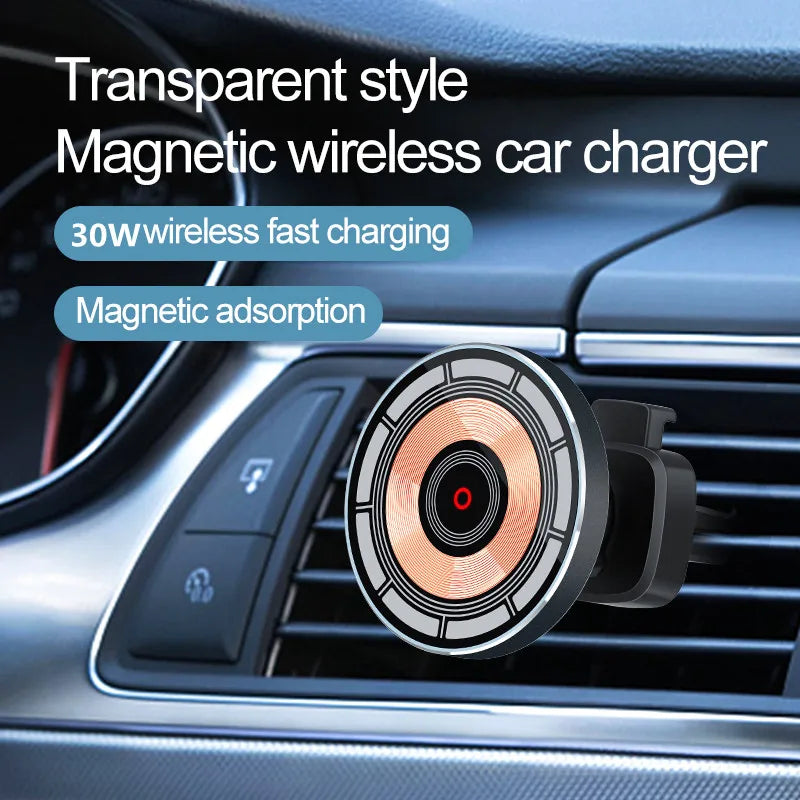 VIKEFON 30W Magnetic Wireless Car Charger with Vent Mount for iPhone