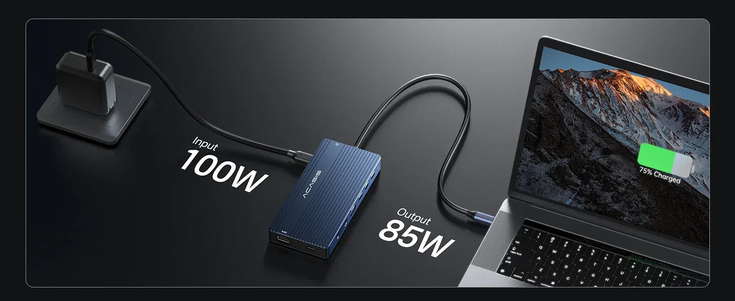 DS-0203 14-in-1 USB-C Docking Station – Triple Display HDMI Hub with 100W PD & Ethernet