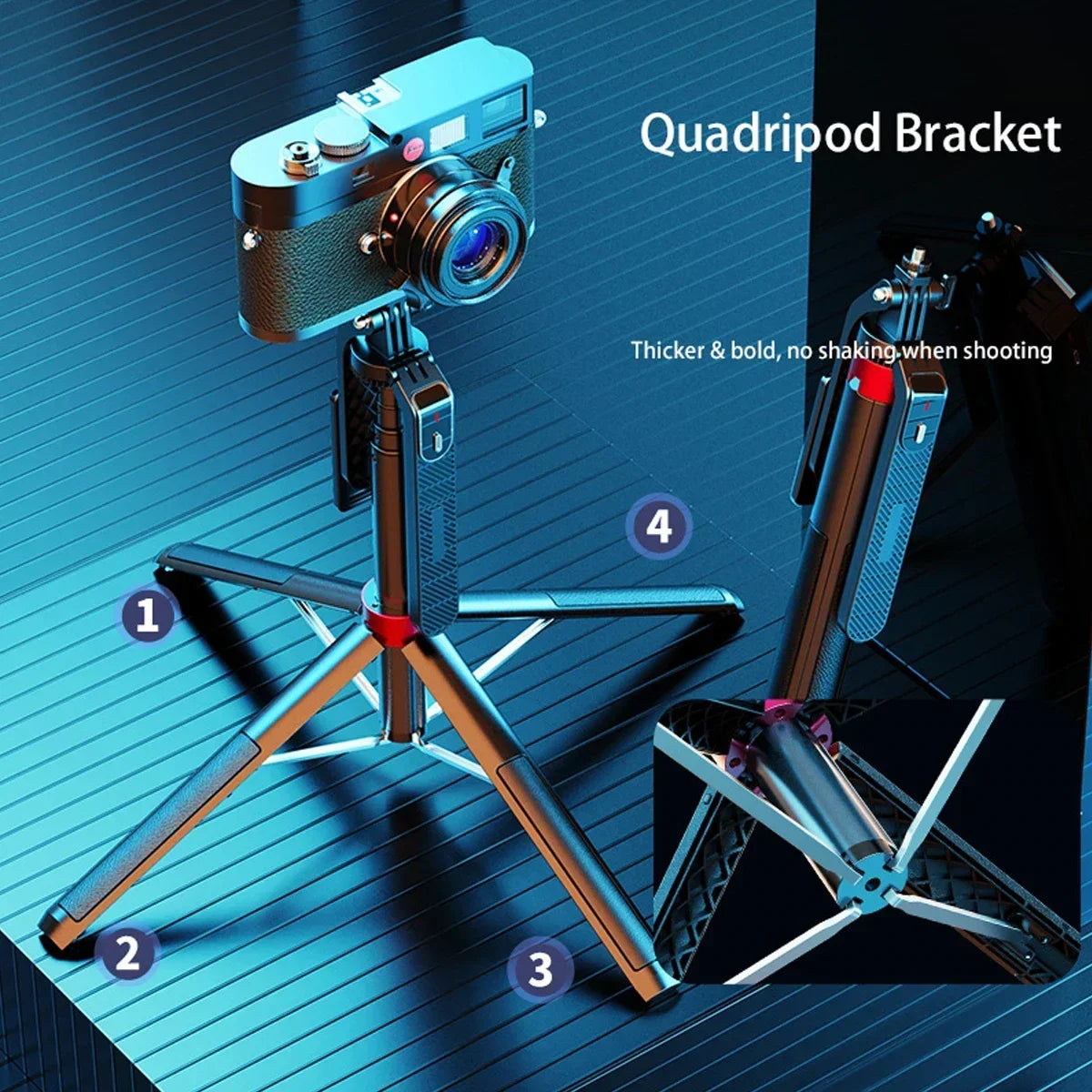 Professional Aluminum Tripod Stand for Video Cameras & Filmmaking