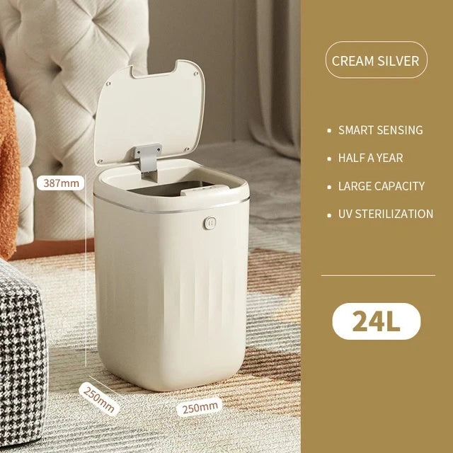 12L/14L/16L/20L/24L Touchless Smart Trash Can – Waterproof Sensor Waste Bin for Home Recycling