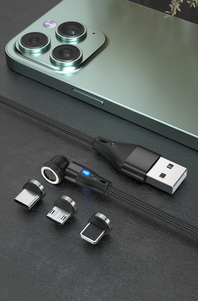 540° Magnetic USB-C Cable 5A – Rotating Fast Charge Cable (Charging Only)