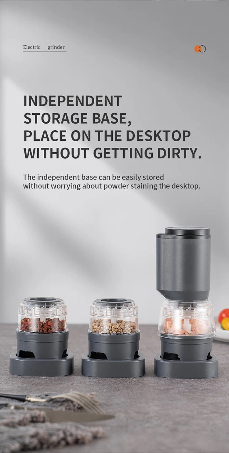 BALASHOV Electric Spice Grinder – Rechargeable Multi-Compartment Grinder with Ceramic Core