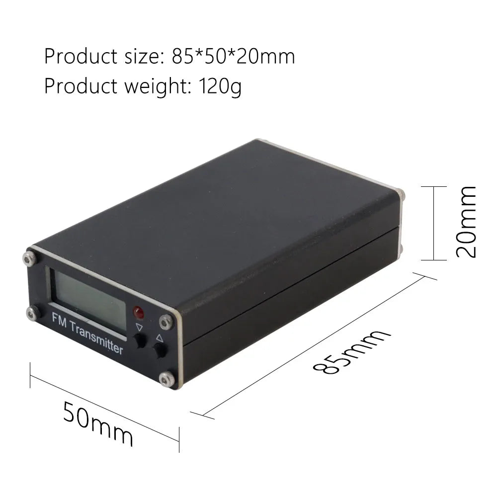 Portable 0.5W Long-Range FM Transmitter – USB-C Powered Mini Broadcast Radio (Up to 2 km, 76–108 MHz)