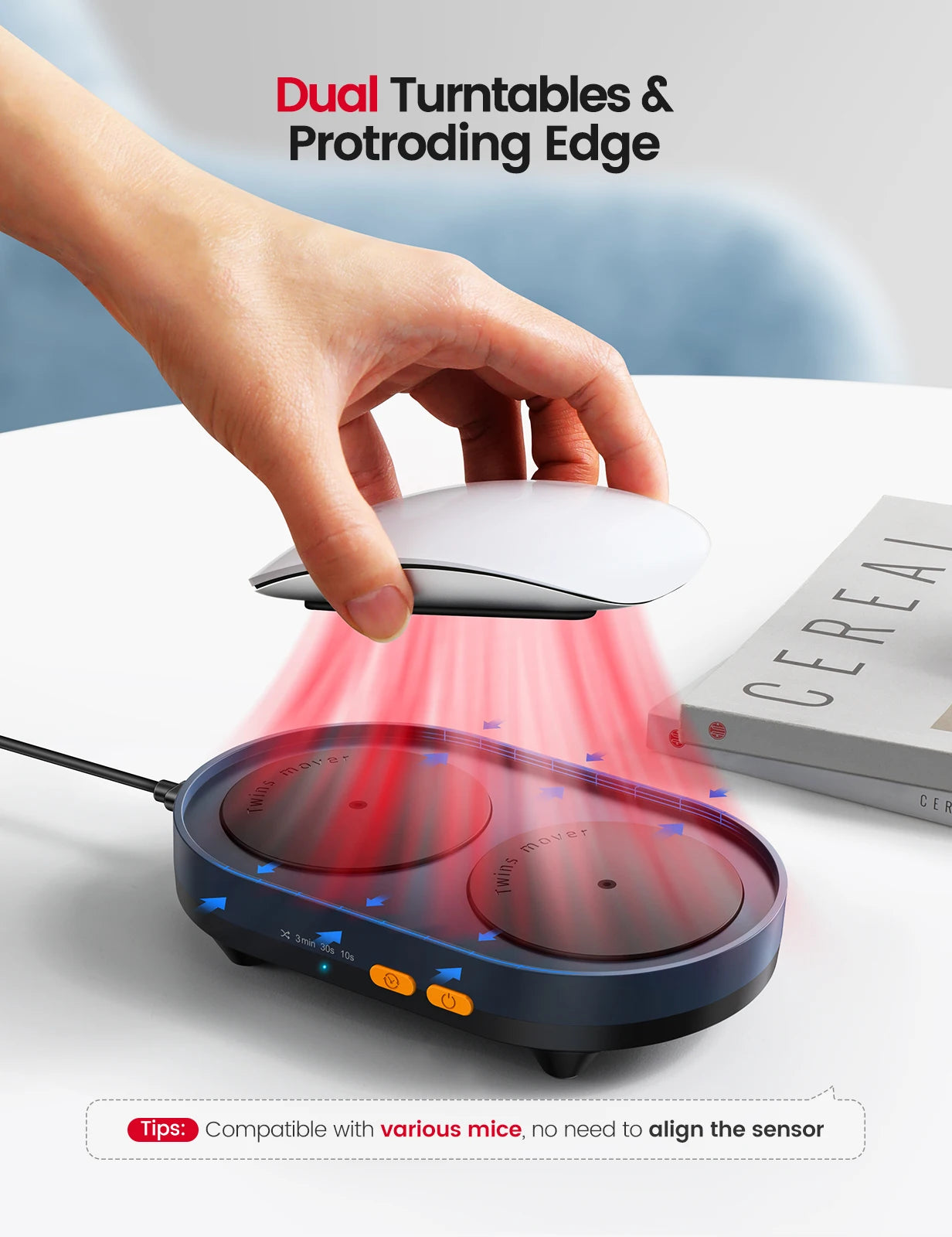 Undetectable Mouse Jiggler Pad – Twin Turntables, No Software Required