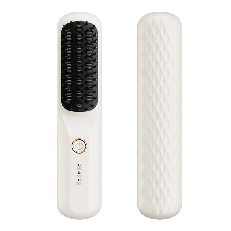 Mini Ionic Cordless Hair Straightener Comb – Portable Lightweight Styling Brush