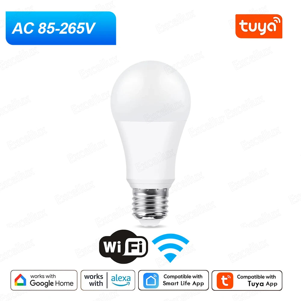 Excellux Smart WiFi LED Bulb E27 | 16 Million Colours, App & Voice Control