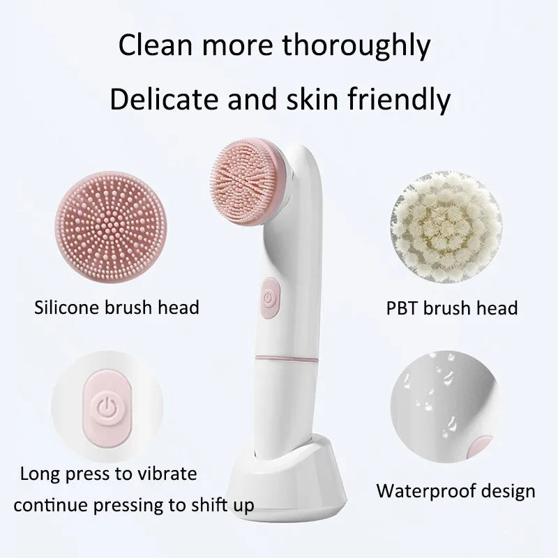 KNCOKAR Electric Facial Cleansing Brush – Vibration Massage Deep Clean Skincare Tool