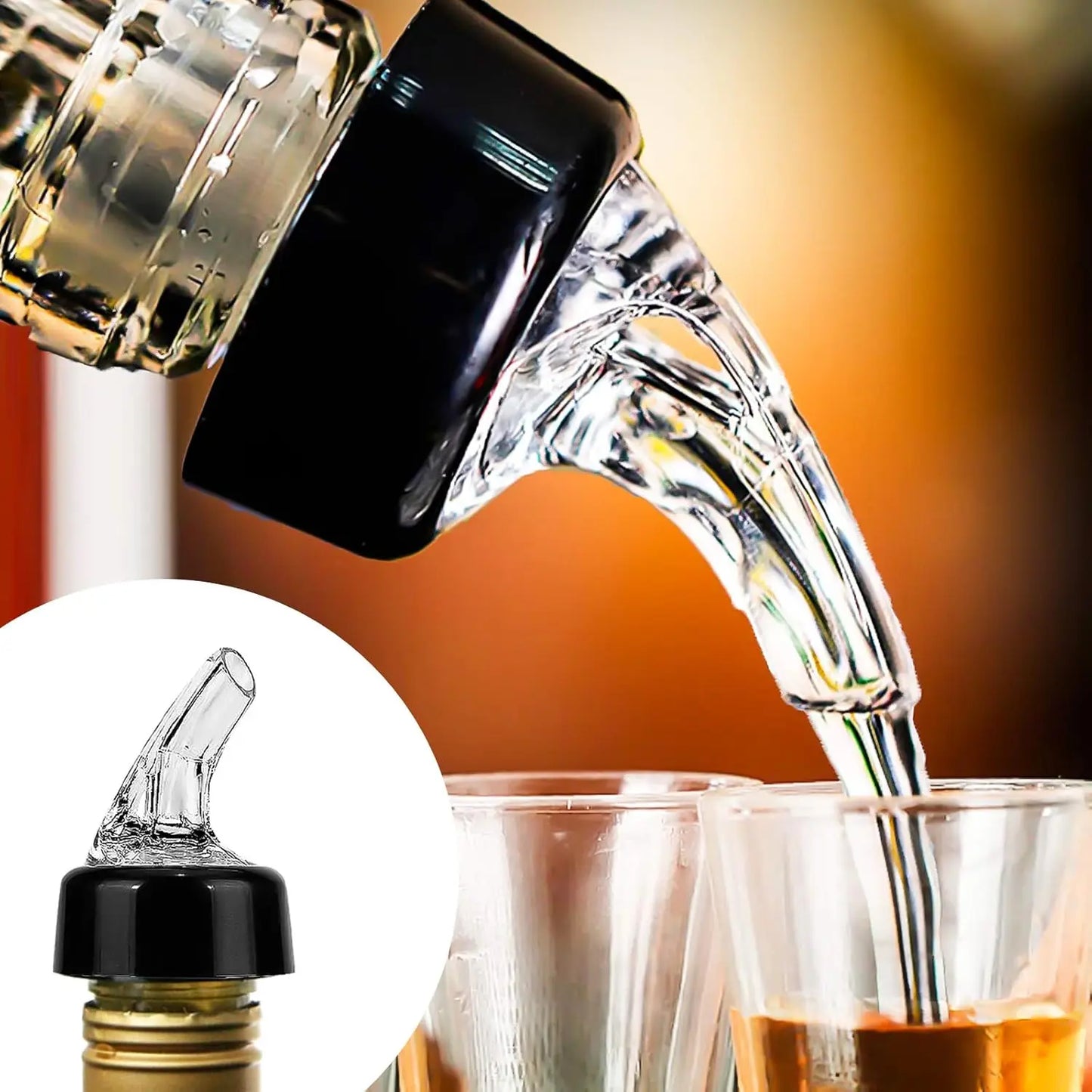 Viski Automatic Measure Liquor Pourer – Spill-Free Bottle Pourer & Wine Stopper