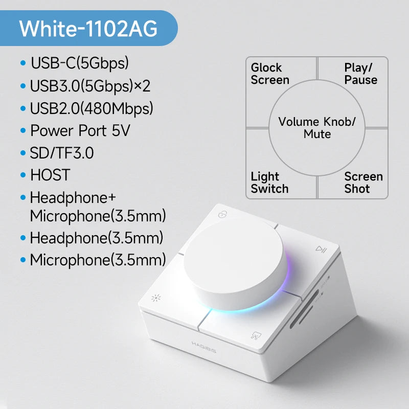 8-Port USB-C Hub for Laptop – HDMI + DP 4K, Ethernet, Card Reader & Audio Control