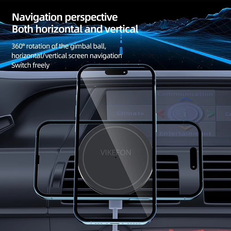 30W MagSafe-Style Car Charger – Magnetic Air Vent Phone Mount