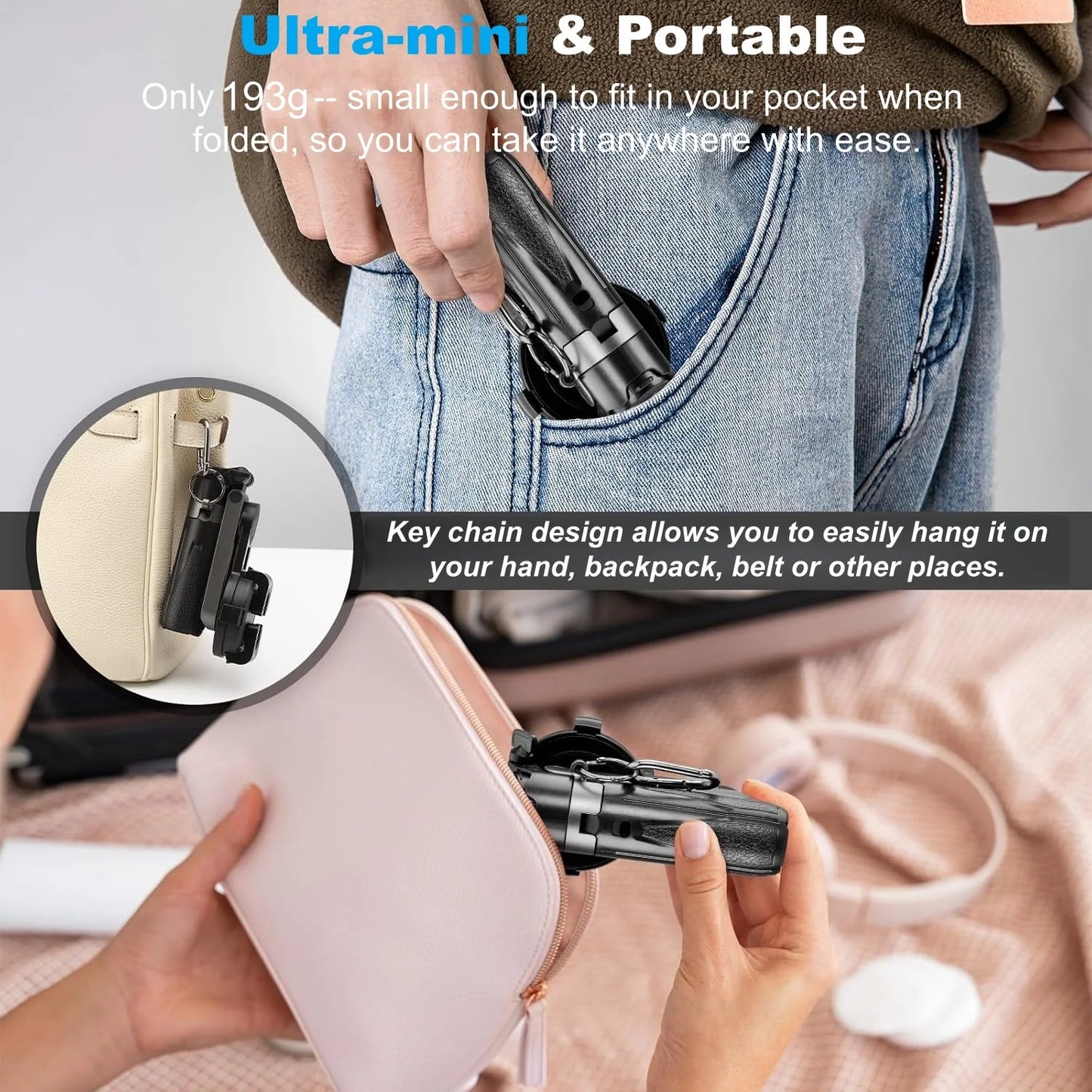 P15 MagSafe Mini Tripod Selfie Stick – Bluetooth Remote, Pocket-Size Vlogging Stand