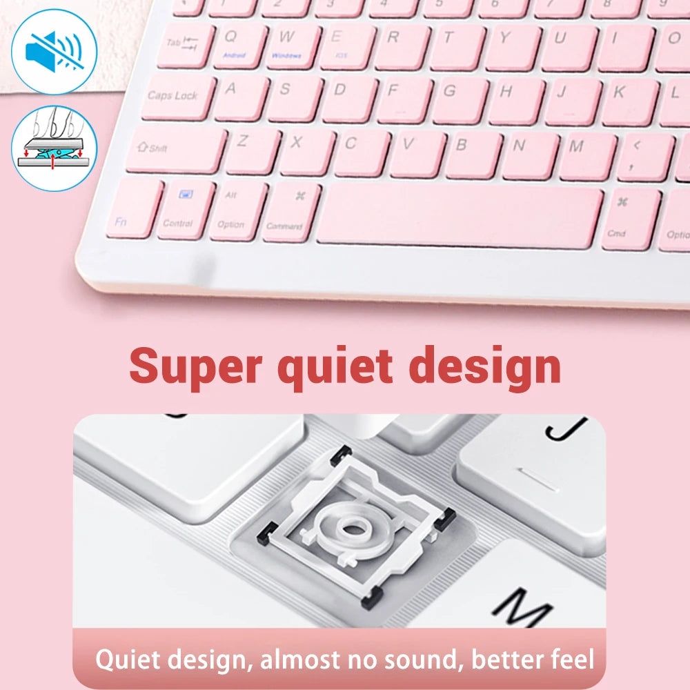 Bluetooth Keyboard with Wireless Mouse – Rechargeable, Home Office Ready