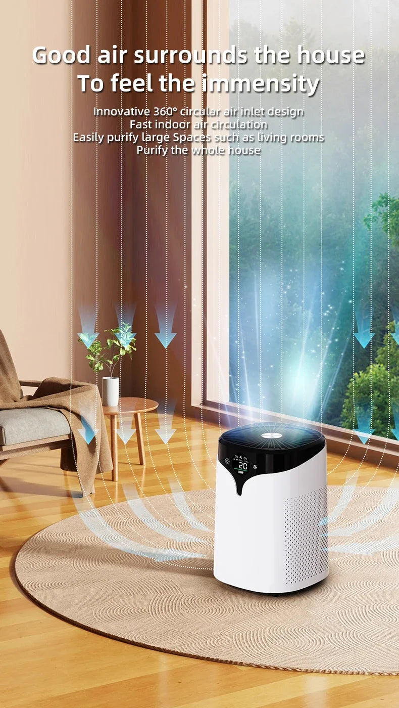 Mini Air Purifier for Bedroom & Office – K10 Ionizer, Formaldehyde Removal, Low Noise