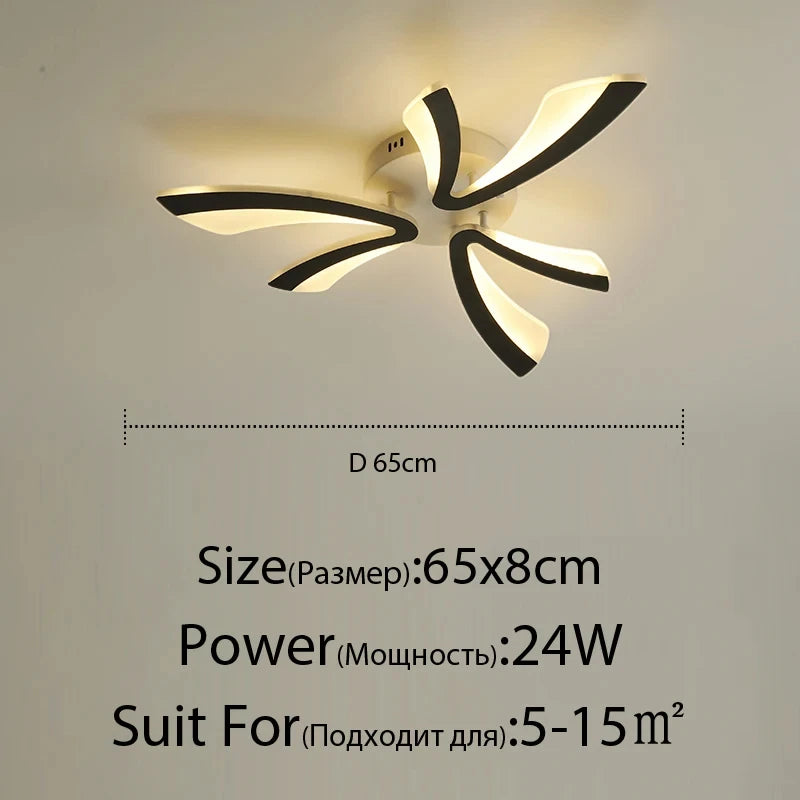 JAYGIY LIGHT Butterfly LED Ceiling Light | Dimmable Remote Control, Modern White