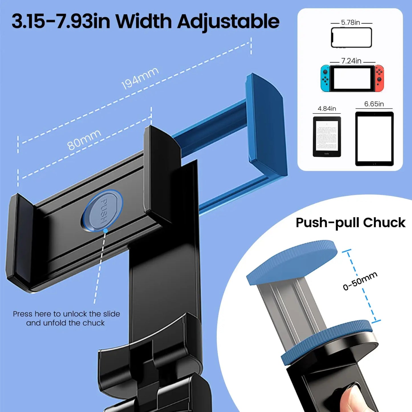 Portable Airplane Tablet Holder Stand – 360° Rotating Travel Desk Mount for 7–12” Tablets